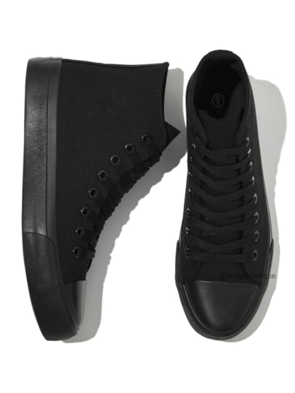 High Top Canvas Sneakers Lace-Up Side Zipper Casual Walking Shoes